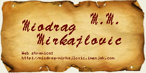 Miodrag Mirkajlović vizit kartica